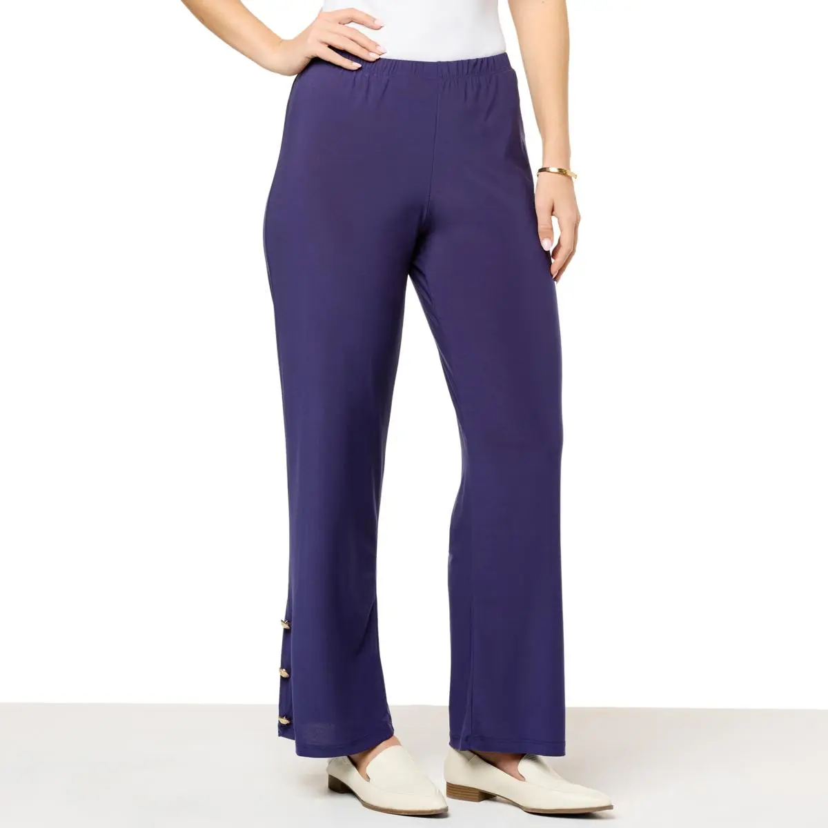 Antthony Jersey Knit Pull-On Pant With Buttons 3 Antthony Jersey Knit Pull-On Pant With Buttons