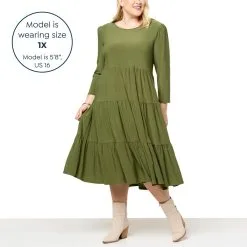 Front Page -Dresses Shop antthony puff sleeve tiered midi dress d 2022112216200179812559 alt21