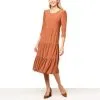 Antthony Puff-Sleeve Tiered Midi Dress