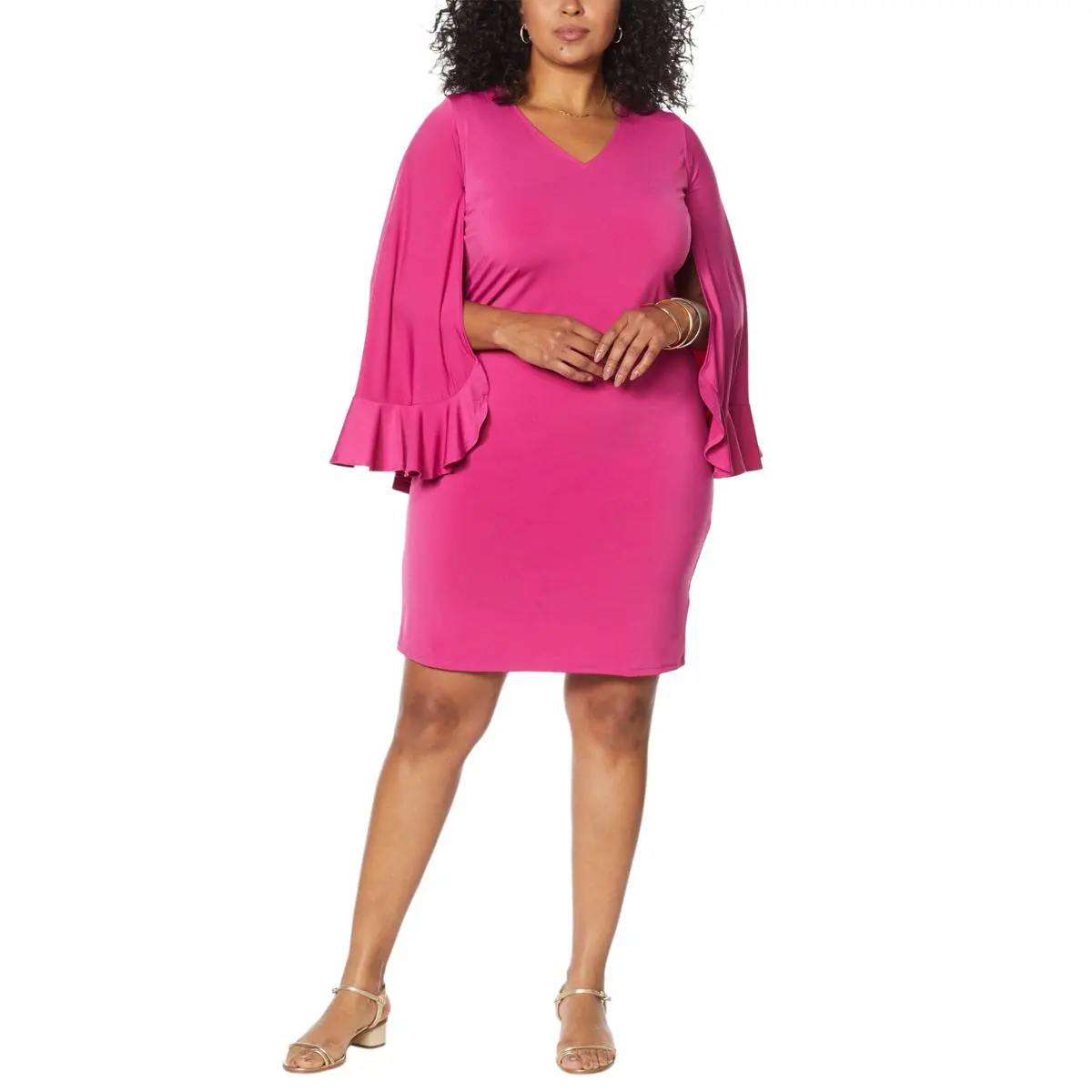 Antthony Ruffled Cape Sheath Dress 4 Antthony Ruffled Cape Sheath Dress - Image 2