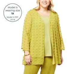 "As Is" Antthony 3/4-Sleeve Clip Dot Cardigan -Dresses Shop as is antthony 34 sleeve clip dot cardigan d 20221028163051003830343 alt21