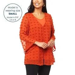 "As Is" Antthony 3/4-Sleeve Clip Dot Cardigan -Dresses Shop as is antthony 34 sleeve clip dot cardigan d 2022102816305158830343 alt12