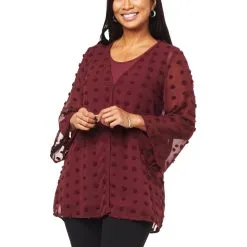 "As Is" Antthony 3/4-Sleeve Clip Dot Cardigan