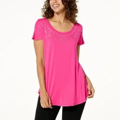 "As Is" Antthony Embellished Shirttail-Hem Top