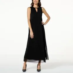 "As Is" Antthony Mesh Knit Halter Maxi Dress