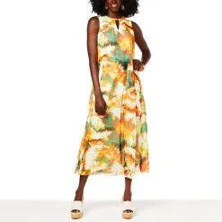 "As Is" Antthony Mesh Knit Halter-Neck Maxi Dress