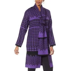 "As Is" Antthony Mixed Herringbone Sweater Coat With Scarf Neck 16 "As Is" Antthony Mixed Herringbone Sweater Coat With Scarf Neck -Dresses Shop as is antthony mixed herringbone sweater coat with scar d 20211118143624523794306 alt2