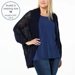 "As Is" Antthony Mixed Media Dolman-Sleeve Sweater Cardigan -Dresses Shop as is antthony mixed media dolman sleeve sweater cardig d 2023030715562399838447 alt21