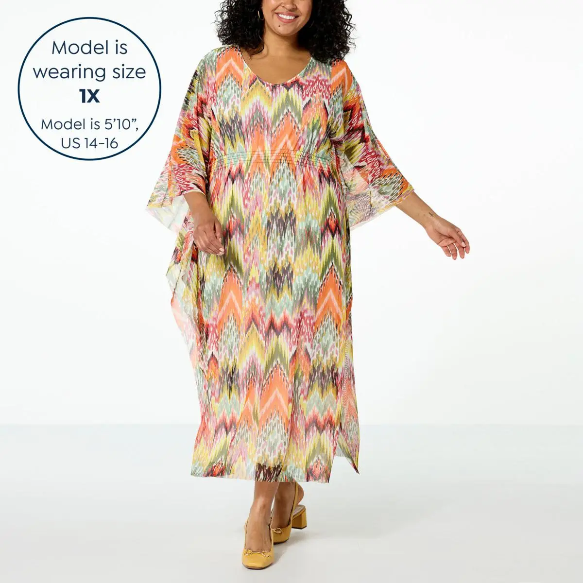 "As Is" Antthony Patio Printed Mesh Knit Maxi Dress 4 "As Is" Antthony Patio Printed Mesh Knit Maxi Dress - Image 2