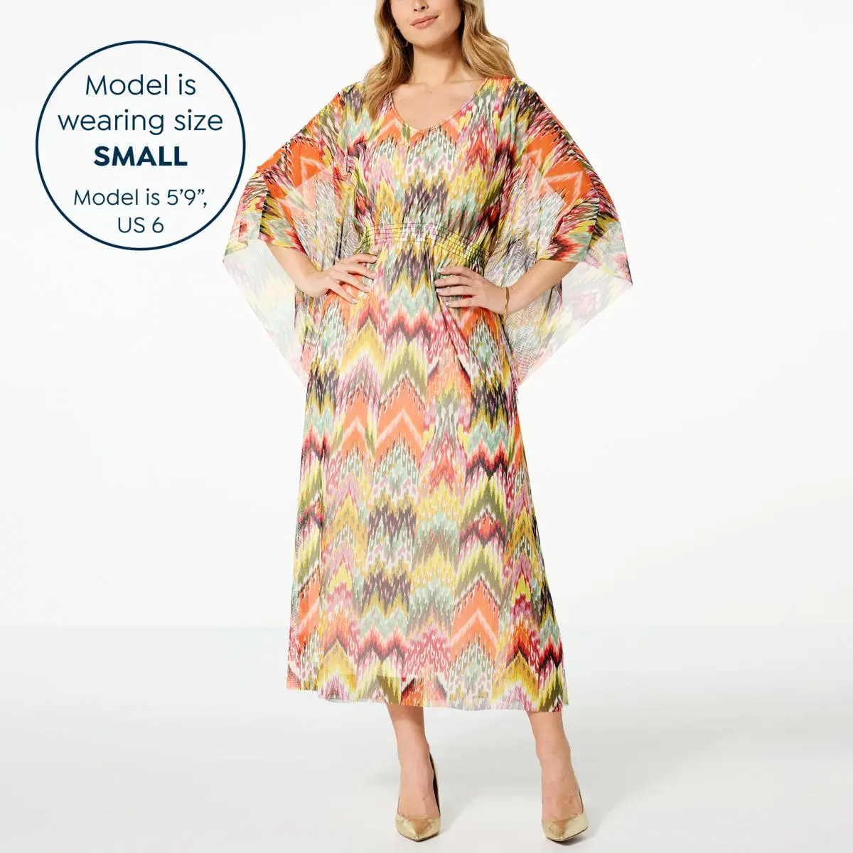 "As Is" Antthony Patio Printed Mesh Knit Maxi Dress 6 "As Is" Antthony Patio Printed Mesh Knit Maxi Dress - Image 4