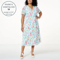 "As Is" Antthony Printed Chiffon Midi Dress -Dresses Shop as is antthony printed chiffon midi dress d 20230329155031447844075 alt21