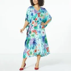 "As Is" Antthony Printed Jacquard Long Caftan