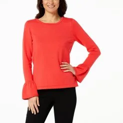 "As Is" Colleen Lopez Cutout Back Pullover Sweater With Bow Detail