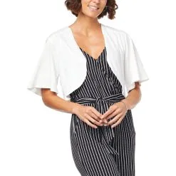 "As Is" Colleen Lopez Gauze Knit Flutter-Sleeve Topper