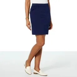 "As Is" Colleen Lopez Twill Mini Skirt With Pockets