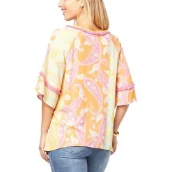 "As Is" Democracy Flounce-Sleeve Printed Top -Dresses Shop as is democracy flounce sleeve printed top d 20220720133617457816295 alt1