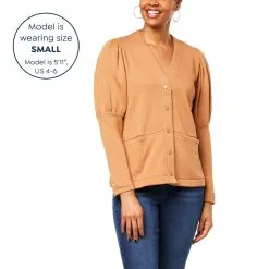 "As Is" DG2 By Diane Gilman French Terry Puff Sleeve Cardigan Jacket -Dresses Shop as is dg2 by diane gilman french terry puff sleeve card d 20230104171019443835486 alt10