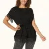 "As Is" DG2 By Diane Gilman Fringe Trim Top With Self Fabric Tie -Dresses Shop as is dg2 by diane gilman fringe trim top with self fab d 20230412124425573845945 001