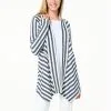 "As Is" DG2 By Diane Gilman Striped French Terry Waterfall Cardigan -Dresses Shop as is dg2 by diane gilman striped french terry waterfal d 20230310121618813841187