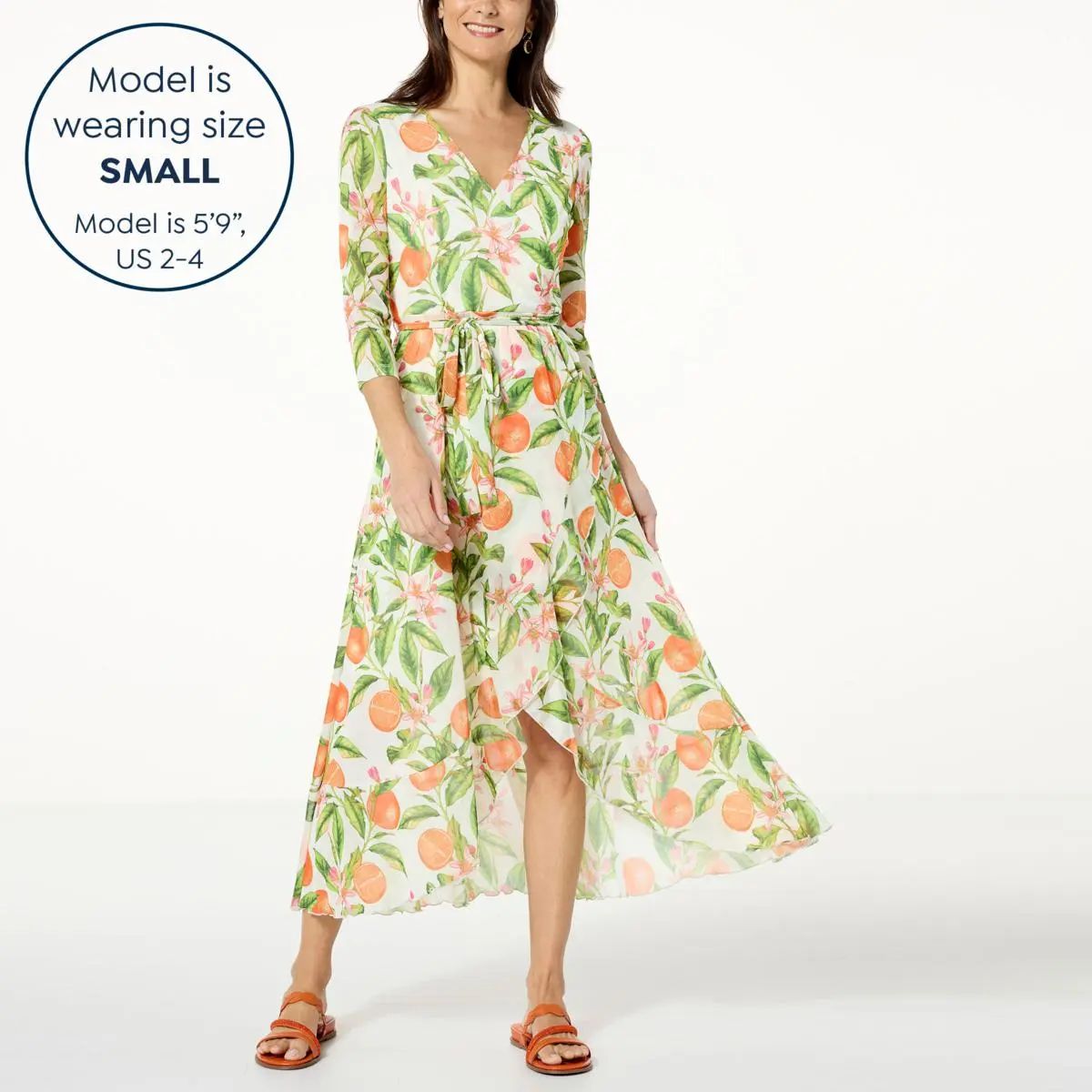 "As Is" G By Giuliana Aria Mesh Knit Tulip-Hem Wrap Midi Dress 6 "As Is" G By Giuliana Aria Mesh Knit Tulip-Hem Wrap Midi Dress - Image 4