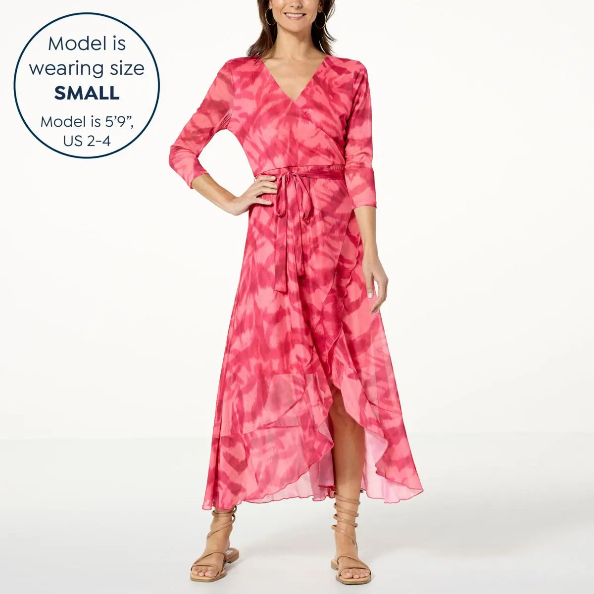 "As Is" G By Giuliana Aria Mesh Knit Tulip-Hem Wrap Midi Dress 8 "As Is" G By Giuliana Aria Mesh Knit Tulip-Hem Wrap Midi Dress - Image 6