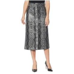 "As Is" G By Giuliana Black Label Faux Snakeskin A-Line Skirt