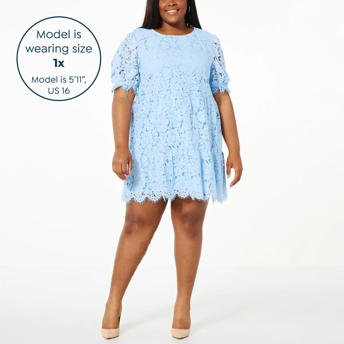 "As Is" G By Giuliana Black Label Lace Tiered Dress 4 "As Is" G By Giuliana Black Label Lace Tiered Dress - Image 2