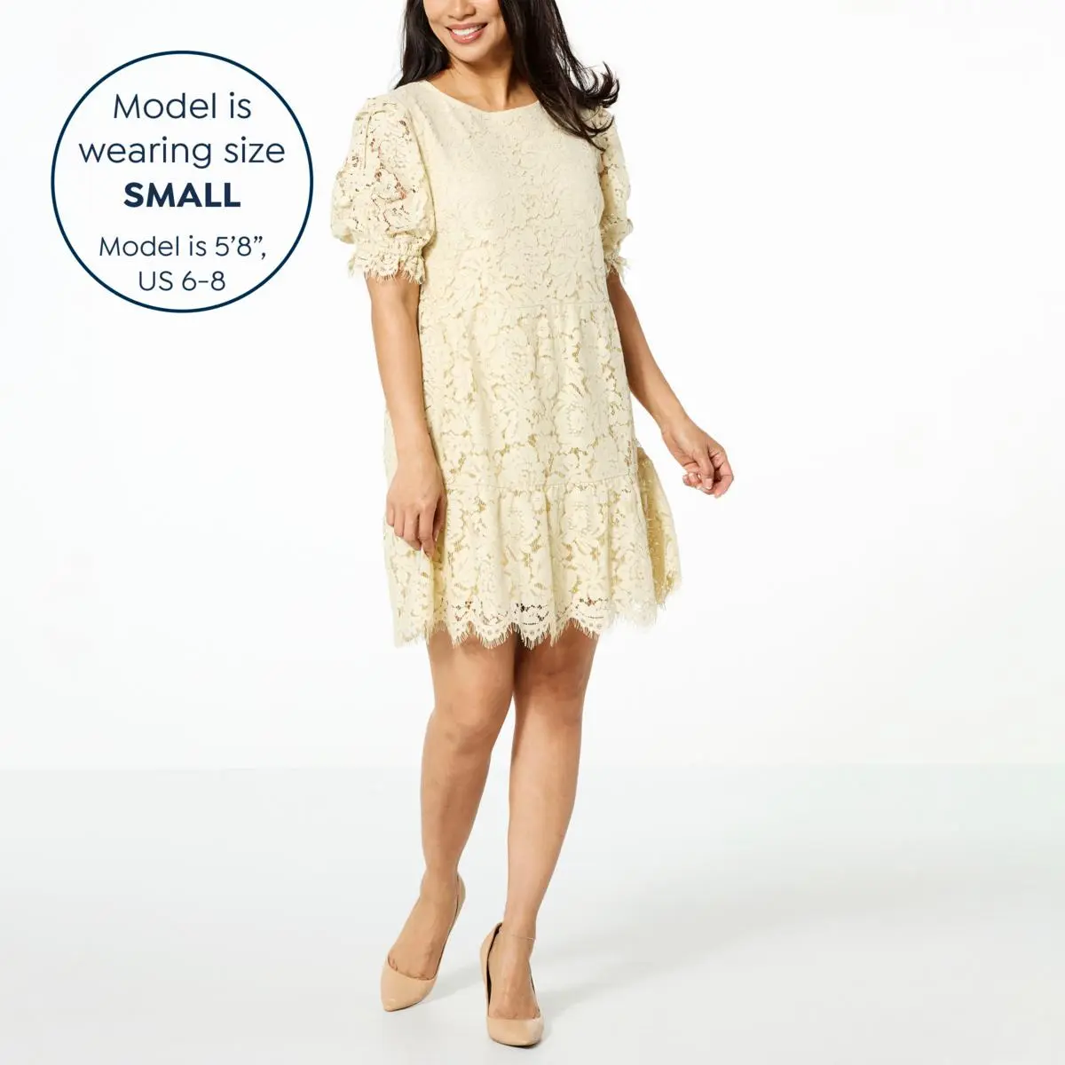 "As Is" G By Giuliana Black Label Lace Tiered Dress 5 "As Is" G By Giuliana Black Label Lace Tiered Dress - Image 3