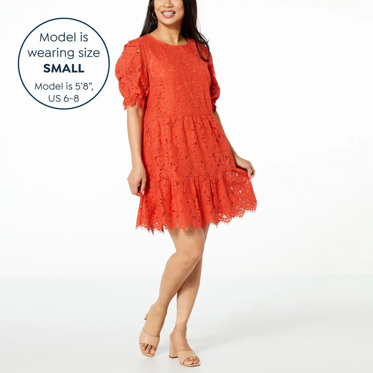 "As Is" G By Giuliana Black Label Lace Tiered Dress 6 "As Is" G By Giuliana Black Label Lace Tiered Dress - Image 4