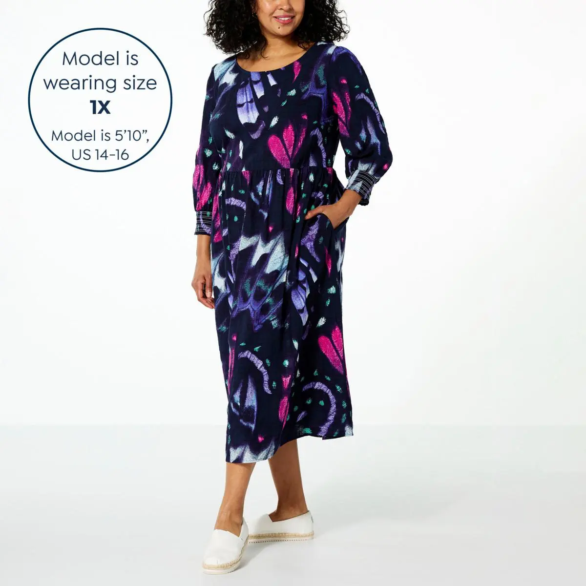 "As Is" G By Giuliana Butterfly Print Cotton-Blend Flowy Midi Dress 4 "As Is" G By Giuliana Butterfly Print Cotton-Blend Flowy Midi Dress - Image 2