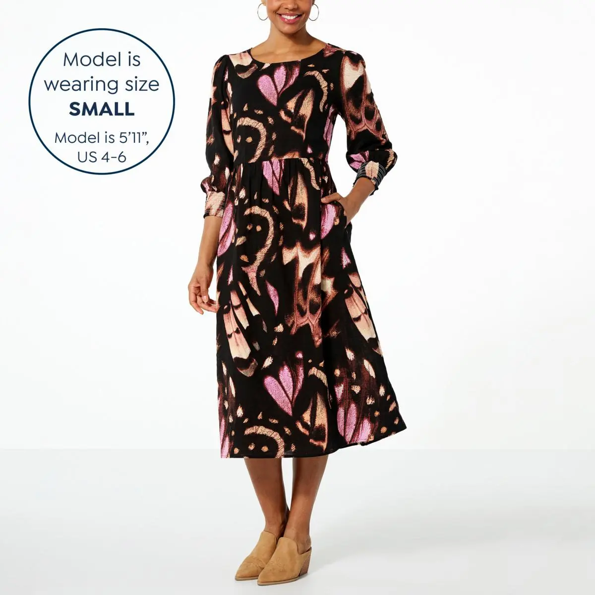 "As Is" G By Giuliana Butterfly Print Cotton-Blend Flowy Midi Dress 7 "As Is" G By Giuliana Butterfly Print Cotton-Blend Flowy Midi Dress - Image 5