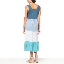 "As Is" G By Giuliana Colorblocked Slub Knit Tiered Midi Dress -Dresses Shop as is g by giuliana colorblocked slub knit tiered midi d 2022070611044748814320 alt1