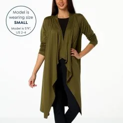 "As Is" G By Giuliana G-Knit Cascading Duster Cardigan -Dresses Shop as is g by giuliana g knit cascading duster cardigan d 2023012612360997837404 alt12