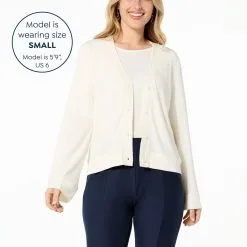 "As Is" G By Giuliana Textured Jacquard Knit Button Cardigan -Dresses Shop as is g by giuliana textured jacquard knit button cardi d 20230216124218373839250 alt12