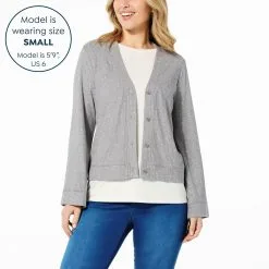 "As Is" G By Giuliana Textured Jacquard Knit Button Cardigan -Dresses Shop as is g by giuliana textured jacquard knit button cardi d 2023021612421953839250 alt11