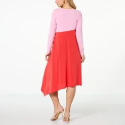 "As Is" IMAN Global Chic Asymmetric Colorblock Knit Dress -Dresses Shop as is iman global chic asymmetric colorblock knit dress d 20230130165812443837804 alt1