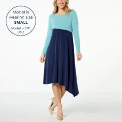 "As Is" IMAN Global Chic Asymmetric Colorblock Knit Dress -Dresses Shop as is iman global chic asymmetric colorblock knit dress d 20230130165816227837804 alt10