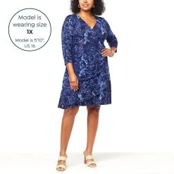 "As Is" IMAN Global Chic Faux Wrap-Front Dress With Ruffle Detail -Dresses Shop as is iman global chic faux wrap front dress with ruffl d 2022082612052055822219 alt20