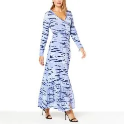 "As Is" IMAN Global Chic Long Sleeve Twist-Front Dress