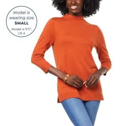 "As Is" IMAN Global Chic Mock-Neck Pullover Sweater -Dresses Shop as is iman global chic mock neck pullover sweater d 20220901145035743822898 alt14