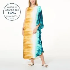 "As Is" IMAN Global Chic One-Shoulder Flutter Sleeve Maxi Dress -Dresses Shop as is iman global chic one shoulder flutter sleeve maxi d 20230307164047427841972 alt12