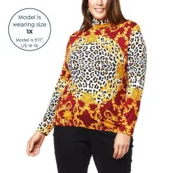 "As Is" IMAN Global Chic Printed Turtleneck With Shirred Detail -Dresses Shop as is iman global chic printed turtleneck with shirred d 2022092111185131825464 alt21