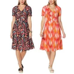 "As Is" IMAN Global Chic Reversible Short-Sleeve Dress