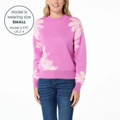 "As Is" Jaclyn Smith Floral Pullover Sweater -Dresses Shop as is jaclyn smith floral pullover sweater d 20230329161613387844146 alt11