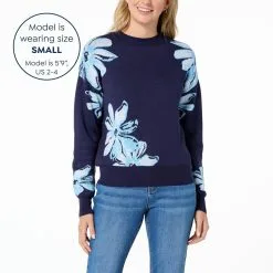 "As Is" Jaclyn Smith Floral Pullover Sweater -Dresses Shop as is jaclyn smith floral pullover sweater d 2023032916161379844146 alt10