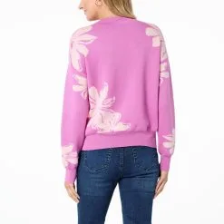 "As Is" Jaclyn Smith Floral Pullover Sweater -Dresses Shop as is jaclyn smith floral pullover sweater d 2023032916161395844146 alt1