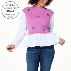 "As Is" Jaclyn Smith Sweater Vest Blouse -Dresses Shop as is jaclyn smith sweater vest blouse d 20230404143605983844739 alt10