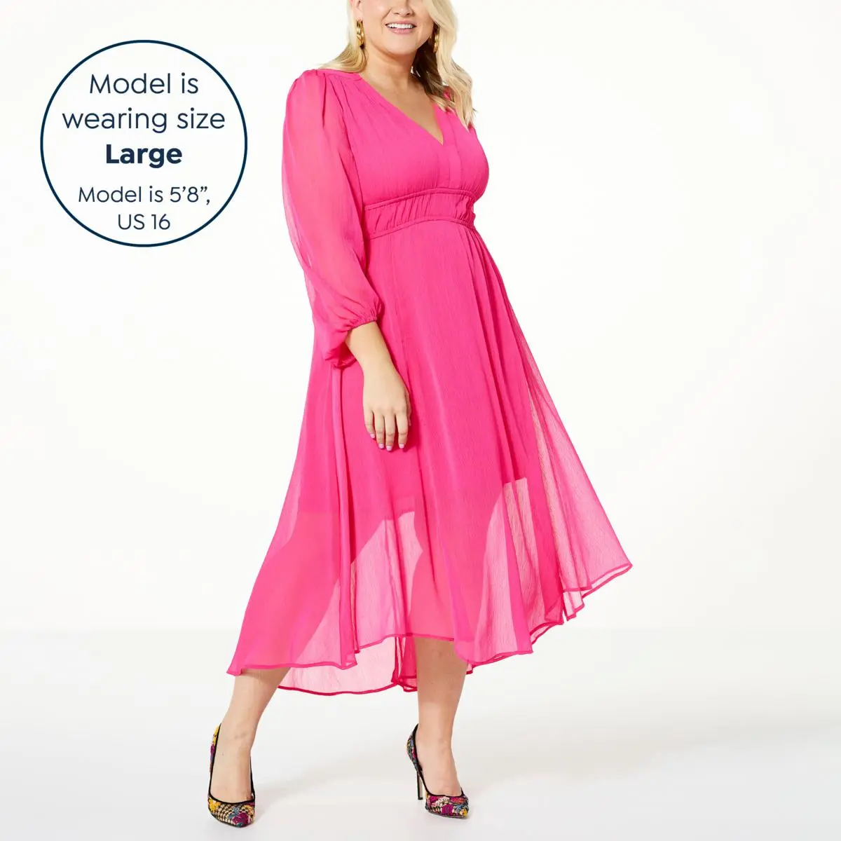 "As Is" Jessica Simpson Bonita Chiffon Dress 5 "As Is" Jessica Simpson Bonita Chiffon Dress - Image 3