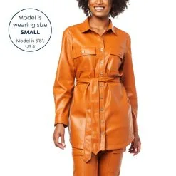 "As Is" Jessica Simpson Paula Faux Leather Shacket -Dresses Shop as is jessica simpson paula faux leather shacket d 20220909163502263824179 alt11