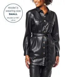 "As Is" Jessica Simpson Paula Faux Leather Shacket -Dresses Shop as is jessica simpson paula faux leather shacket d 2022090916350228824179 alt10